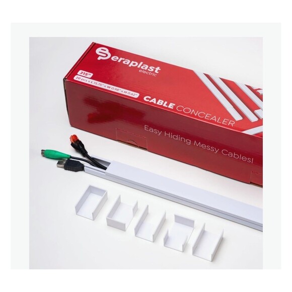 45 Piece Cable Management Kit Wire Cord Organizer 20 Cable Raceway 315 Inch - Picture 2 of 4